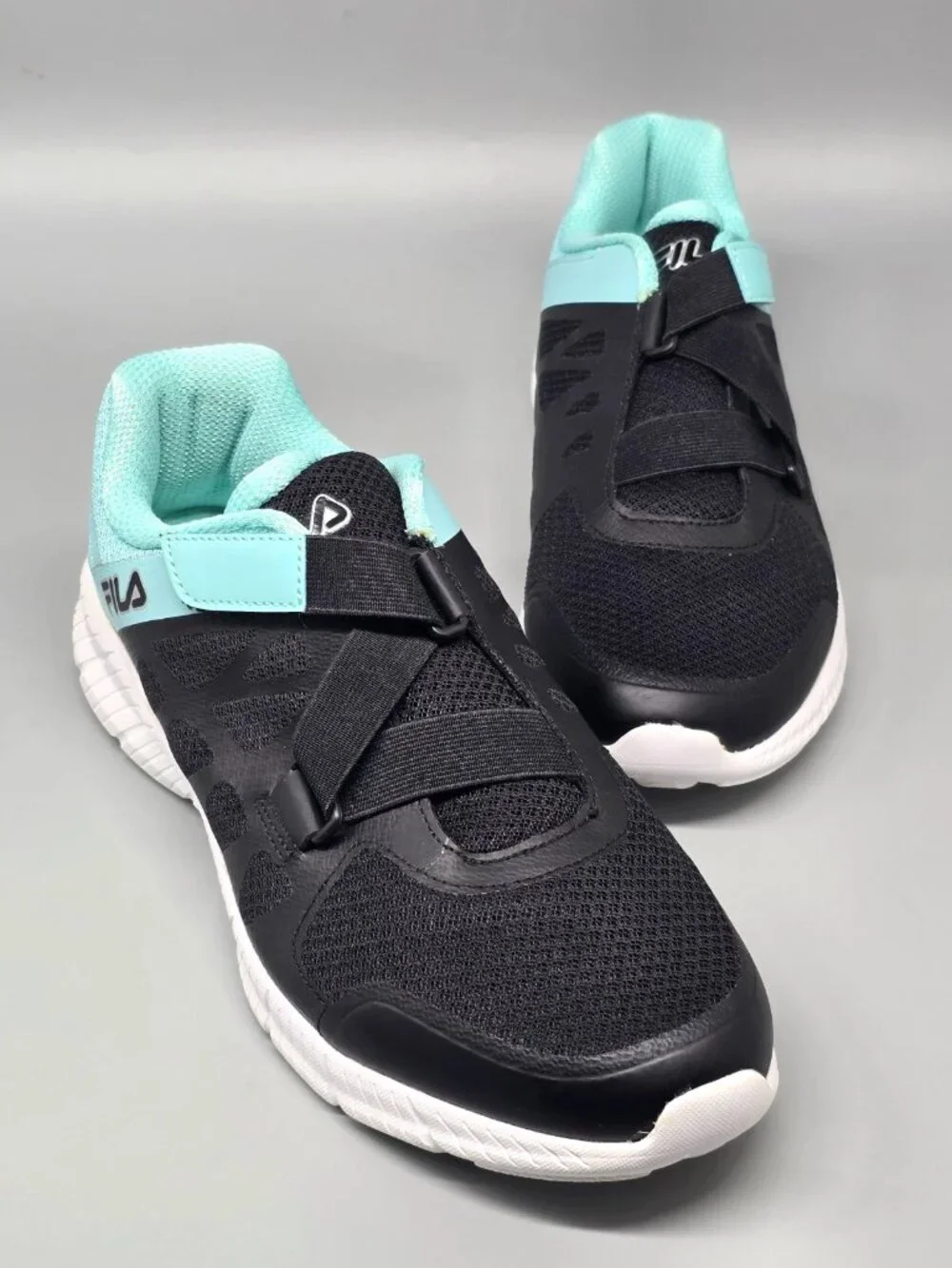 Fila Memory Finity Foam Black Light Blue Running Sneakers Women's Size 11